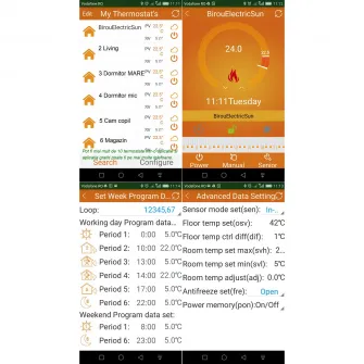 Termostat controlat prin internet de pe telefon programabil ElectricSun 16AT pe fir