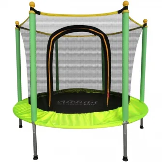 Trambulina AliBibi Fun 55, verde, diametru 144 cm ( 55 inch ), plasa de siguranta, plasa rezistenta UV, structura metal
