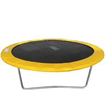 Trambulina AliBibi Fun 708, galbena, diametru 244 cm ( 8 FT ), plasa de siguranta, scara inclusa, plasa rezistenta UV, structura metal