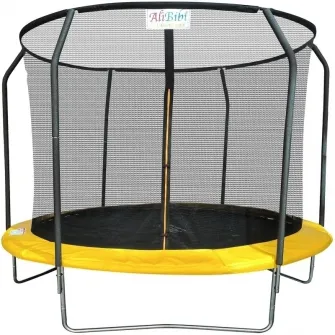 Trambulina AliBibi Fun 710, galbena, diametru 305 cm ( 10 FT ), plasa de siguranta, scara inclusa, plasa rezistenta UV, structura metal