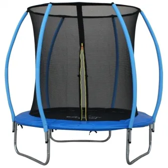 Trambulina DeHome Jumper 3006, diametru 183 cm ( 6 FT ), stalpi curbati tip pampkin, plasa de siguranta, plasa rezistenta UV, structura metal