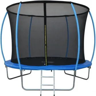 Trambulina DeHome Jumper 3012, diametru 366 cm ( 12 FT ), plasa de siguranta, scara inclusa, stalpi curbati tip pampkin, plasa rezistenta UV, structura metal