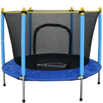 Trambulina pentru copii DeHome Jumper 55, diametru 140 cm (55 inch), plasa de siguranta, plasa rezistenta UV, structura metal, ideala pentru copii mici