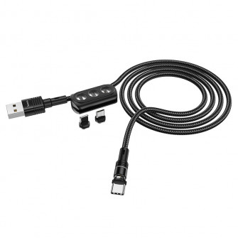 U98 3-in-1 Sunway multi-functional magnetic charging cable(Lightning/Micro/Type-C) 