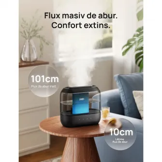 Umidificator Dreo 311S Smart, Wifi, Rezervor 4L, Capacitate de umidificare 250 ml/h, Ceata Rece, Autonomie 36 ore, Aromaterapie, Negru