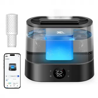 Umidificator aer Dreo 420S Smart, Rezervor 4l, 250ml/h, 3 trepte umidificare, Senzor de Umiditate, Indicator Umiditate, Mod Auto, Aromaterapie, Negru