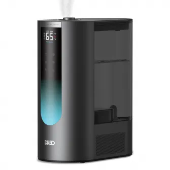 Umidificator aer Dreo 813S Smart, Rezervor 6l, 500ml/h, Ceata calda si rece, 3 trepte umidificare, Senzor umiditate, Indicator Umiditate, Duza de Ceata, Mod Auto, Aromaterapie, Negru