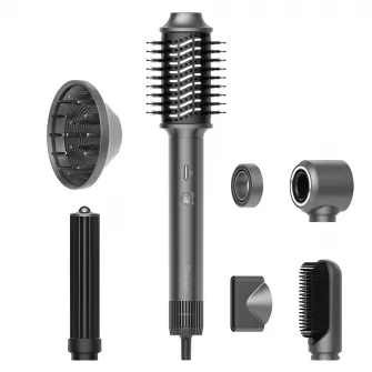 Uscator de par profesional iHunt Femme 7 in 1 Dryer HD4 Pro, 1300W, Set 7 Accesorii incluse, 3 Trepte de viteza, 4 Trepte de temperatura, Functie aer rece, Geanta Portabila, Premium, Silver