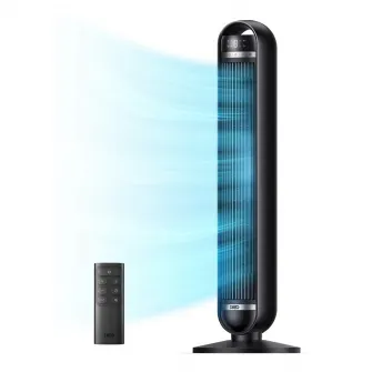 Ventilator Turn DREO Nomad DR-HTF014, 8 viteze, 4 functii, 92cm, oscilatie 90°, HyperSilent 25dB, telecomanda, negru