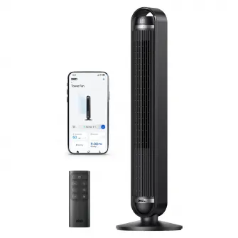 Ventilator Turn Smart DREO Cruiser DR-HTF011S, 9 viteze, 4 functii,106cm, HyperSilent 25dB, oscilatie 90°, negru