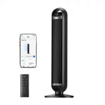 Ventilator Turn Smart Dreo DR-HTF013S, Telecomanda, 8 Viteze, 4 Moduri Functionare, Oscilatie Automata 90°, Timer 8H, Control WiFi, Motor DC Silentios, Negru