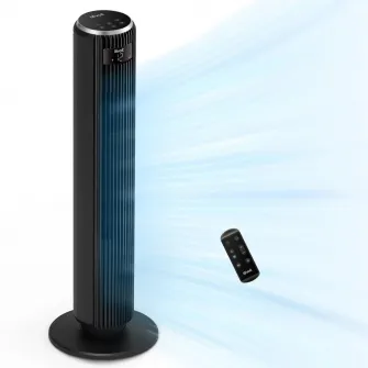 Ventilator turn Levoit, 92cm, 5 viteze, 4 moduri de functionare, foarte silentios, telecomanda, negru