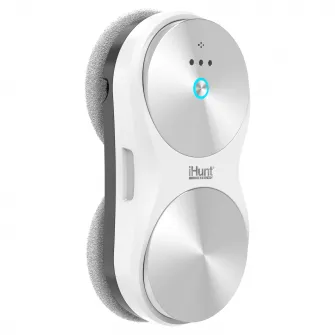 Robot inteligent de curatat geamuri iHunt Smart Window Robot 6 Ultra, Dual Spray, Putere 90W, 6000 Pa, AI Planning, Rezervor 50ml, Sistem UPS, Telecomanda, 8 Mopuri cadou, Alb