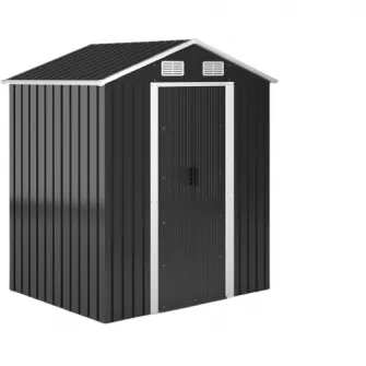 Casuta de gradina din otel galvanizat, antracit, 182 x 186 x 118 cm, Jago
