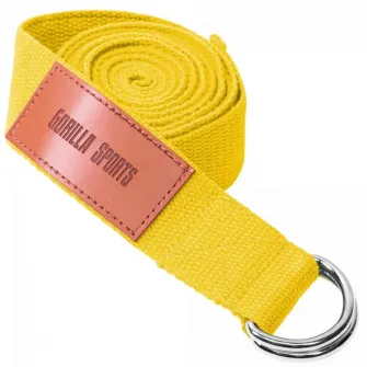 Curea de yoga, Gorilla Sports, galbena, 260 x 3,8 cm