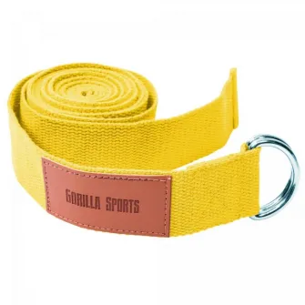 Curea de yoga, Gorilla Sports, galbena, 260 x 3,8 cm