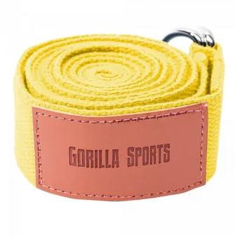 Curea de yoga, Gorilla Sports, galbena, 260 x 3,8 cm