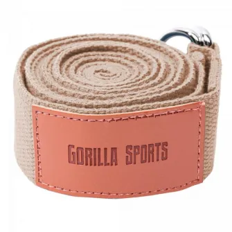 Curea de yoga, Gorilla Sports, maro, 260 x 3,8 cm