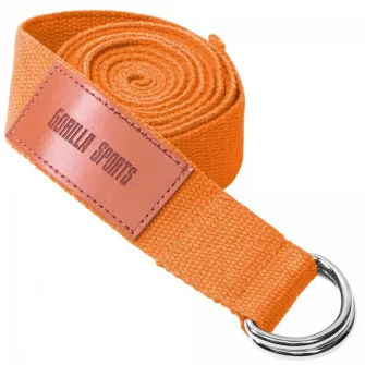 Curea de yoga, Gorilla Sports, portocalie, 260 x 3,8 cm