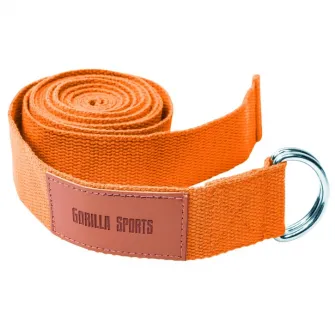 Curea de yoga, Gorilla Sports, portocalie, 260 x 3,8 cm