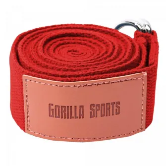 Curea de yoga, Gorilla Sports, rosie, 260 x 3,8 cm