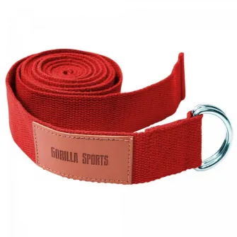 Curea de yoga, Gorilla Sports, rosie, 260 x 3,8 cm
