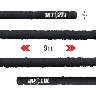 Franghie antrenament neagra, 3.8 cm x 900 cm, negru, Gorilla Sports