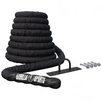 Franghie antrenament neagra, 3.8 cm x 900 cm, negru, Gorilla Sports