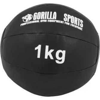 Minge medicinala din imitatie de piele, Gorilla Sports, 1 kg, Negru