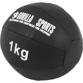 Minge medicinala din imitatie de piele, Gorilla Sports, 1 kg, Negru