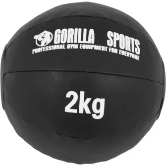 Minge medicinala din imitatie de piele, Gorilla Sports, 2 kg, Negru