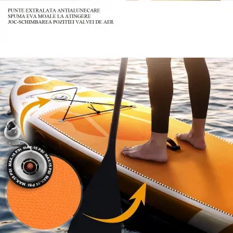 Placa de surf, Physionics, Sup gobflabila, 305x76x12cm, portocalie
