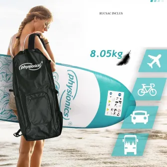 Placa de surf, Physionics, Sup gobflabila, 305x76x12cm, verde menta
