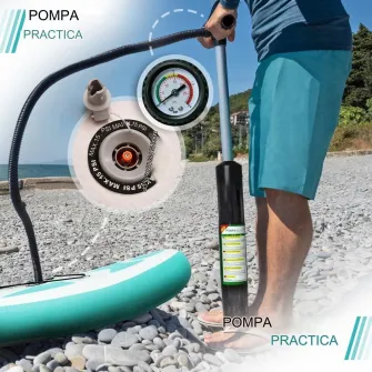 Placa de surf, Physionics, Sup gobflabila, 320 x 80 x 15 cm, albastru deschis