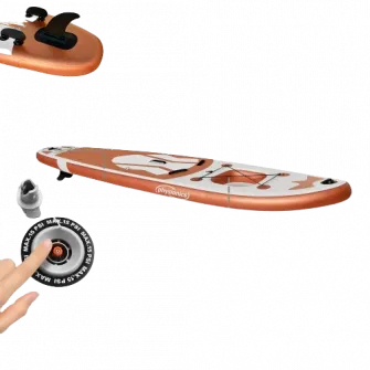 Placa gonflabila Paddle Board Physionics, ?305 x 76 x 12 cm, auriu roz Bastet