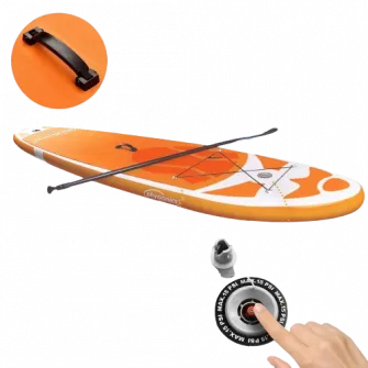 Placa gonflabila Paddle Board Physionics, ?320 x 80 x 15 cm, portocaliu Octopus
