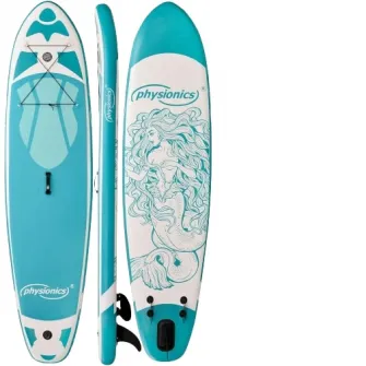 Placa gonflabila Paddle Board Physionics, ?366 x 80 x 15 cm, verde menta