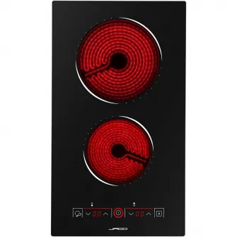 Plita ceramica din sticla, 2 zone, 3000 W, negru, Jago