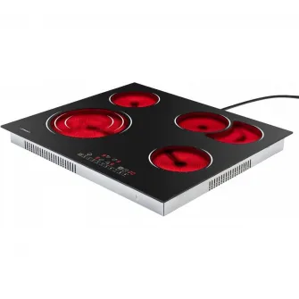 Plita ceramica din sticla, 4 zone, 6800 W, negru, Jago