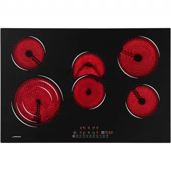 Plita ceramica din sticla, 5 zone, 8600 W, negru, Jago
