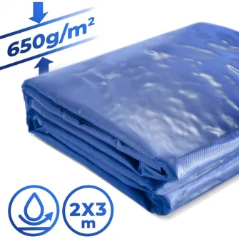 Prelata impermeabila cu ochiuri, 2 x 3 m, rezistenta la rupere, albastru, Jago
