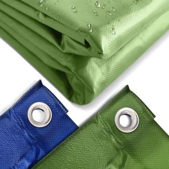 Prelata impermeabila cu ochiuri, 2 x 3 m, rezistenta la rupere, verde, Jago