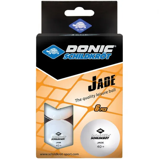Set 6 mingi tenis de masa Donic-Schildkrot Jade, 1 antrenament, alb