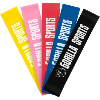 Set complet 5 Benzi fitness, Gorilla Sports, 0,4-1,2mm