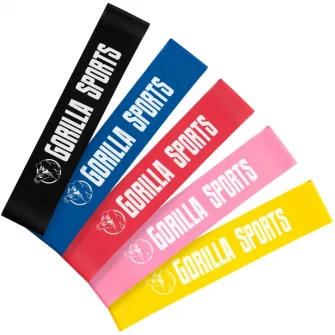 Set complet 5 Benzi fitness, Gorilla Sports, 0,4-1,2mm
