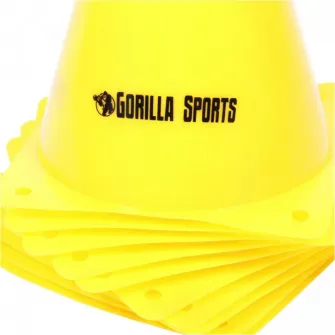 Set de 10 conuri, Gorilla Sports, galbene 17 cm