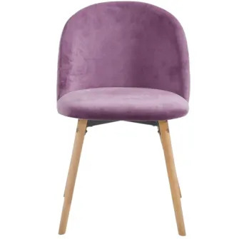 Set de 2 scaune captusite, material catifea, violet, MIADOMODO