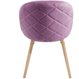 Set de 2 scaune captusite, material catifea, violet, MIADOMODO