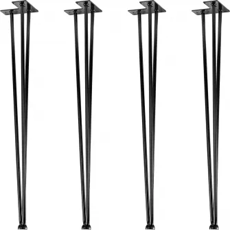 Set de 4 picioare de masa, 70 cm, 3 tije negru, STILISTA