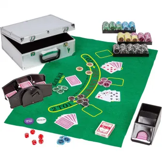 Set de poker, 300 de jetoane, amestecator de carti, GAMES PLANET